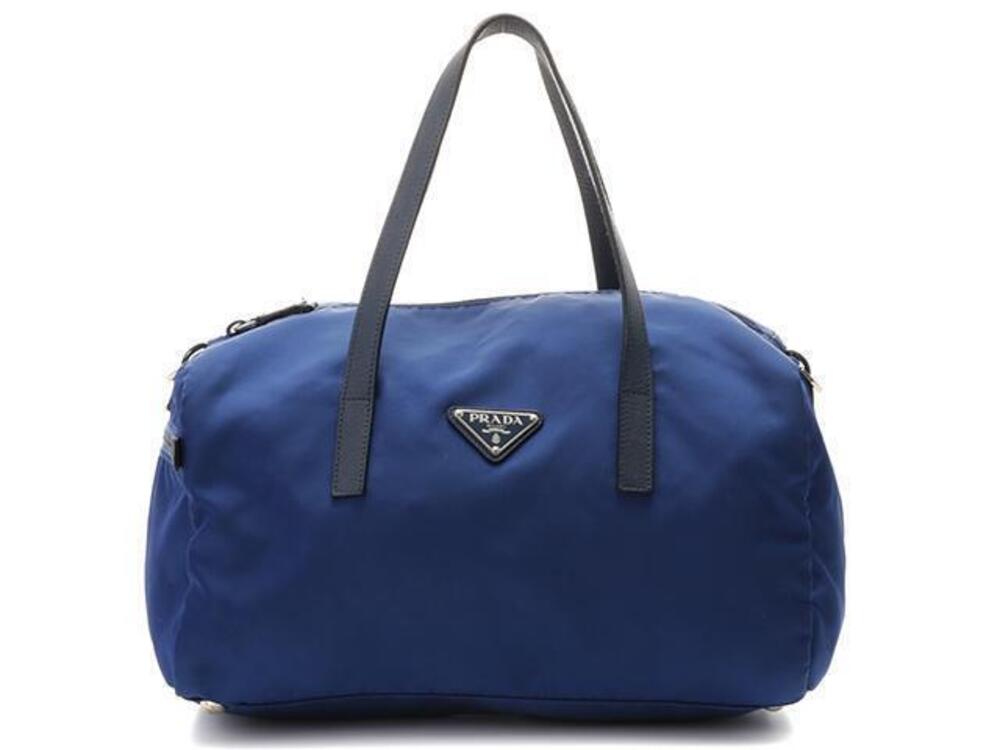 Prada Tessuto Boston bag shoulder blue Navy Blue
